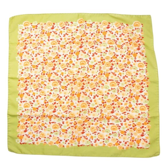 Vintage Mr. Emperor Floral Green Orange Scarf Accessories - Picture 1 of 1